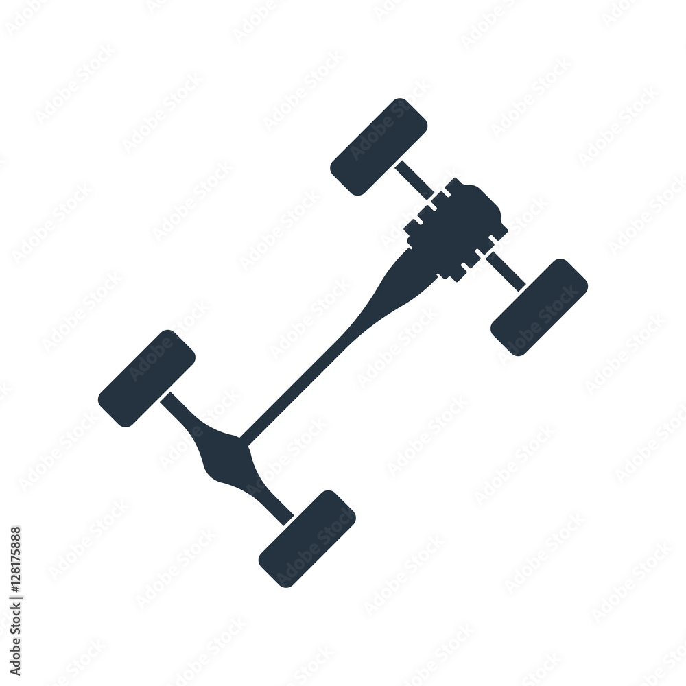 top chassis, car gear box, gear shift, transmission isolated i top chassis, car gear box, gear shift, transmission isolated i