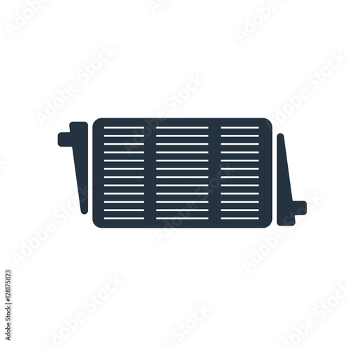 radiator isolated icon on white background, auto service, repair