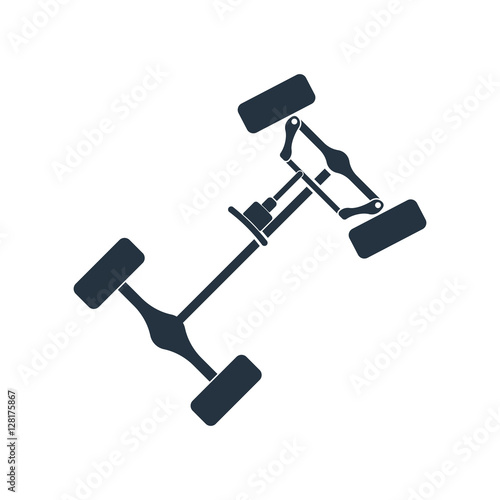 chassis, steering rack, isolated icon on white background, auto