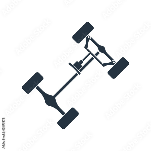 chassis, steering rack, isolated icon on white background, auto