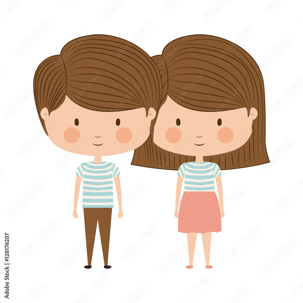 Boy and girl cartoon icon. Kid childhood little people and person theme. Isolated design. Vector illustration Boy and girl cartoon icon. Kid childhood little people and person theme. Isolated design. Vector illustration