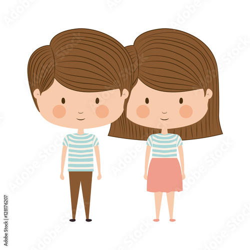 Boy and girl cartoon icon. Kid childhood little people and person theme. Isolated design. Vector illustration