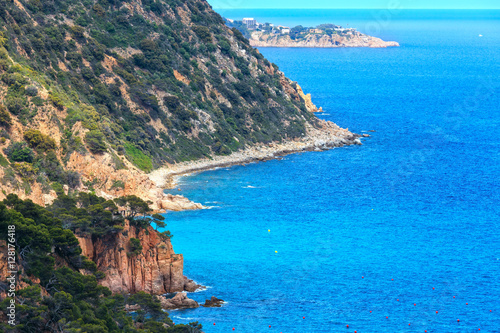 Fototapeta Naklejka Na Ścianę i Meble -  Summer sea rocky coast view (Spain).