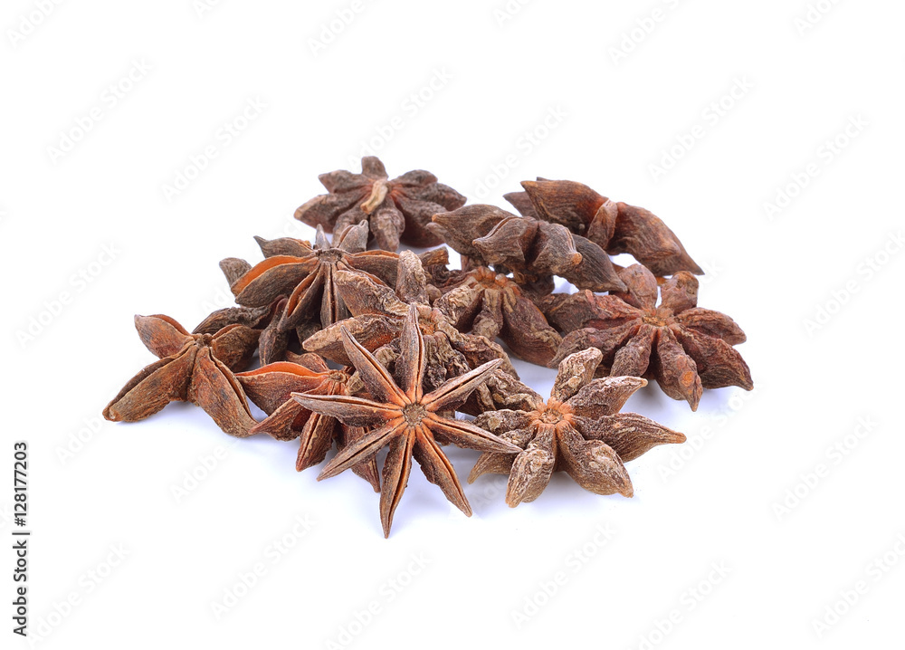 Obraz premium Star Anise on white bacground