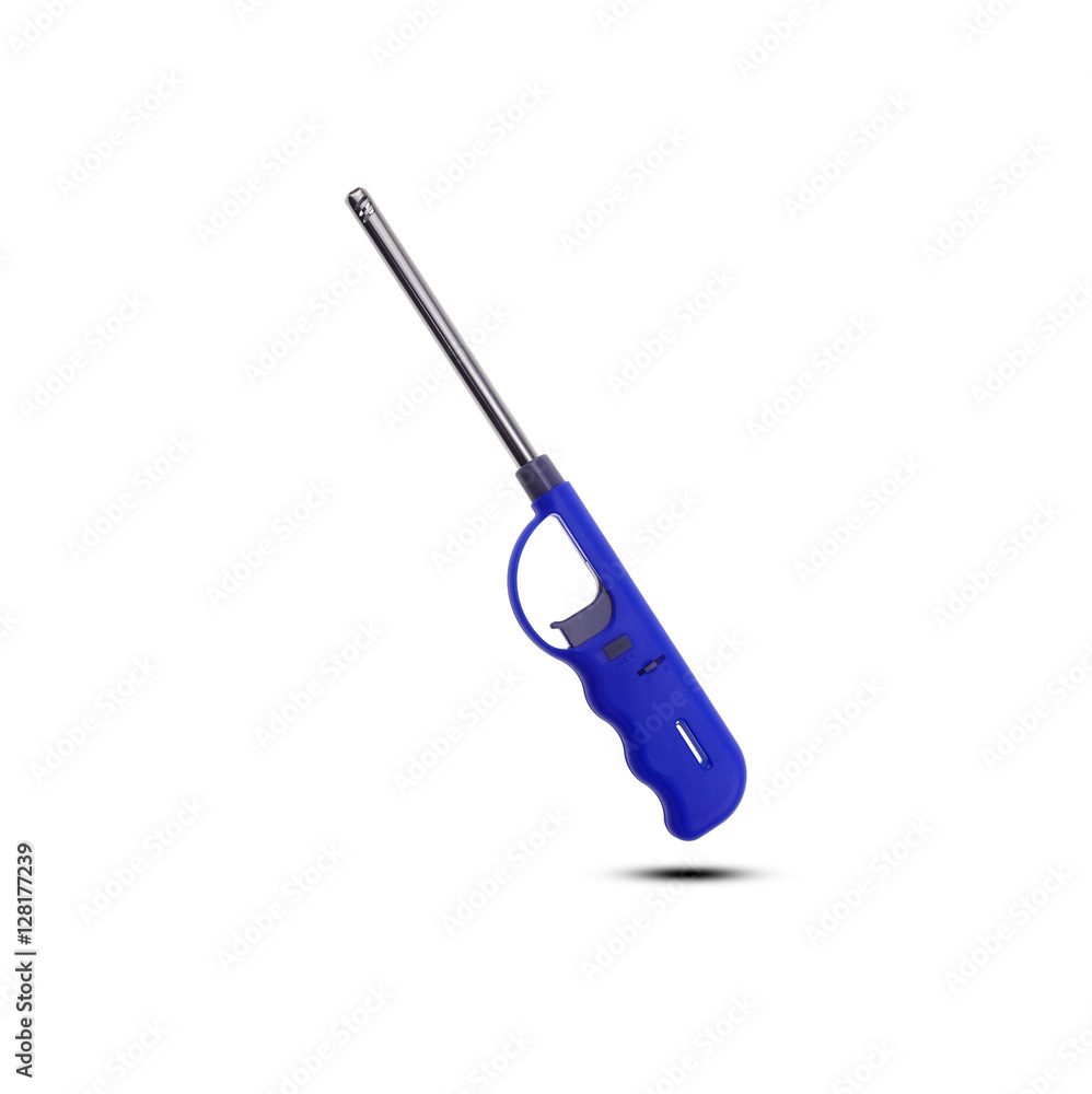 Fototapeta premium Gas lighter gun for gas-stove and gas-kitchen on white backgroun