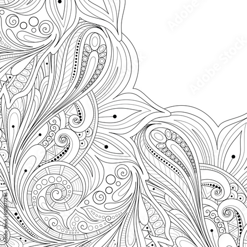 Vector Monochrome Floral Background