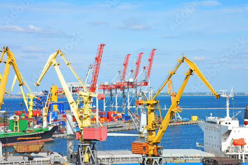Wallpaper Mural Bulk cargo ship under port crane Torontodigital.ca