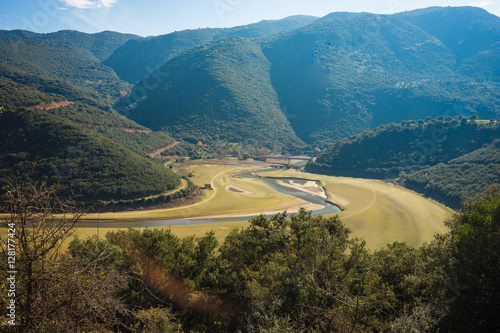 Beautiful landscape with Ladona lake at Peloponnese, Greece photo