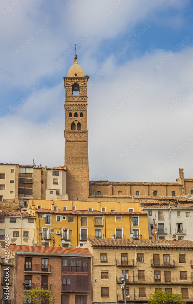 Tower of the santa maria magdalena church in Tarazona