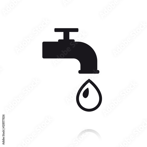Water Faucet & Drop Icon