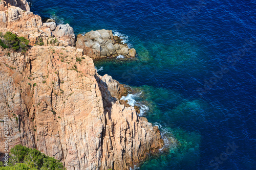 Summer sea rocky coast view (Spain).