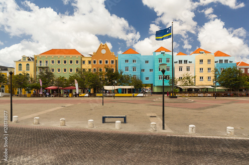 Colorful Colourful Square in Willemstad in Curaco photo