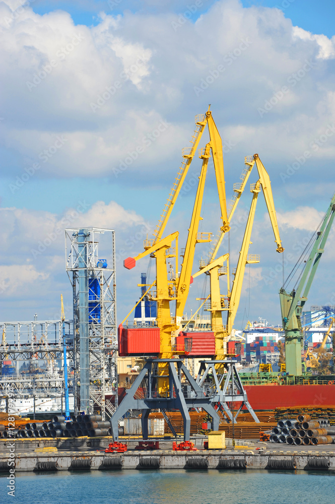 Port cargo crane and metal Port cargo crane and metal