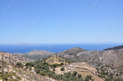 Typical landscape of Naxos island panorama view.