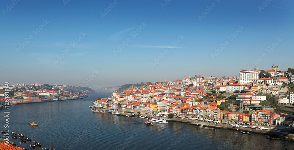 Portugal, Porto, view of the city and Douro's river early in foggy morning. picture with no name (ads)
