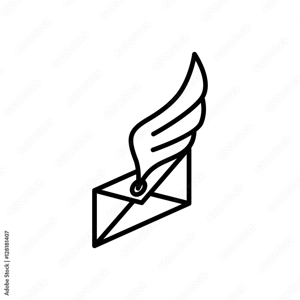 Fototapeta premium mail wings message cncept logo logotype