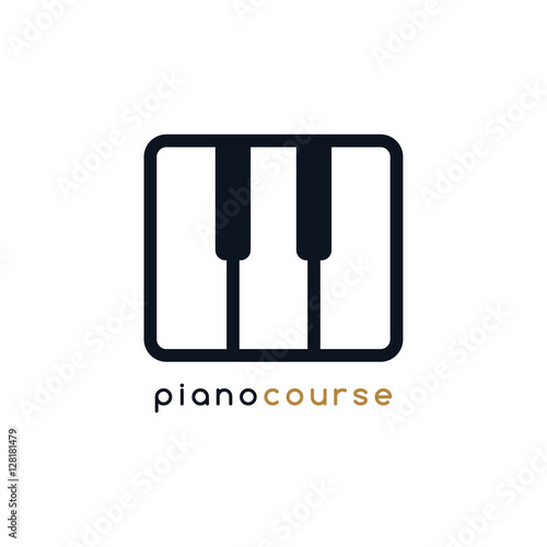 piano key note course lesson logo logotype vector