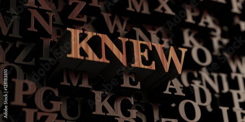 Knew - Wooden 3D rendered letters/message. Can be used for an online banner ad or a print postcard.