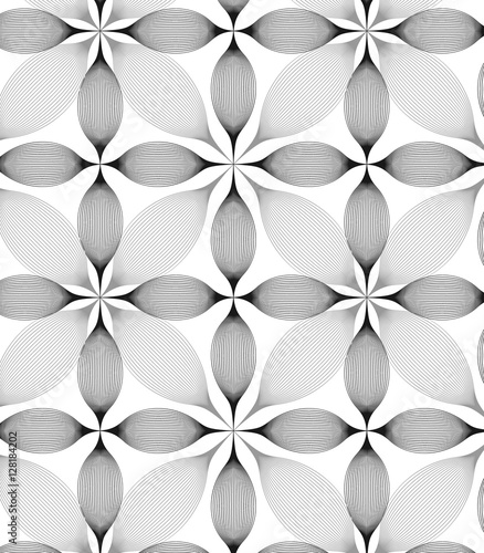 Vector pattern. Repeating geometric flowers