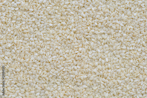 Preapared white sesame for cooking, White sesame seed background