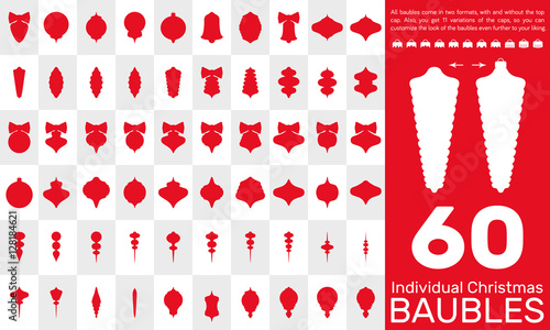 Christmas Baubles  - set of 60 vector illustrations