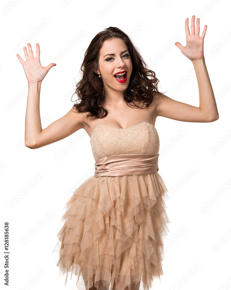 Pretty young girl making surprise gesture Pretty young girl making surprise gesture