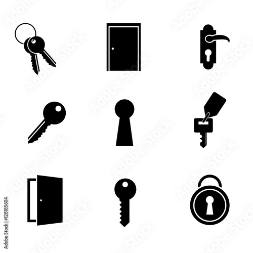 Door vector icon set.
