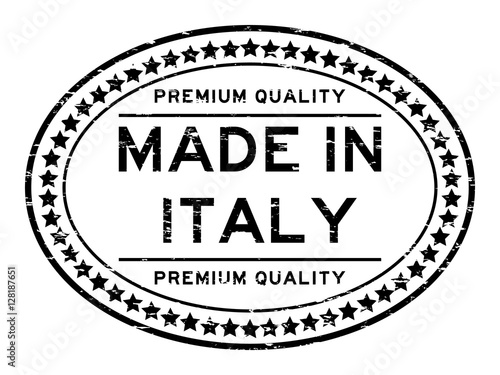 Grunge black premium quality made in Italy oval rubbere stamp