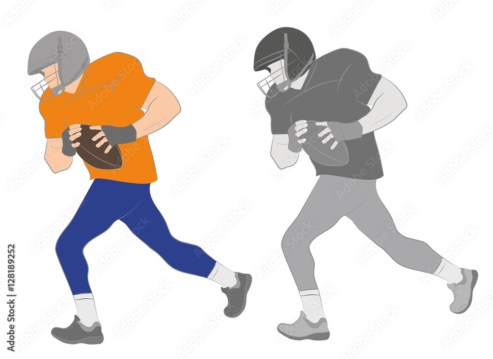 American football players. vector illustration