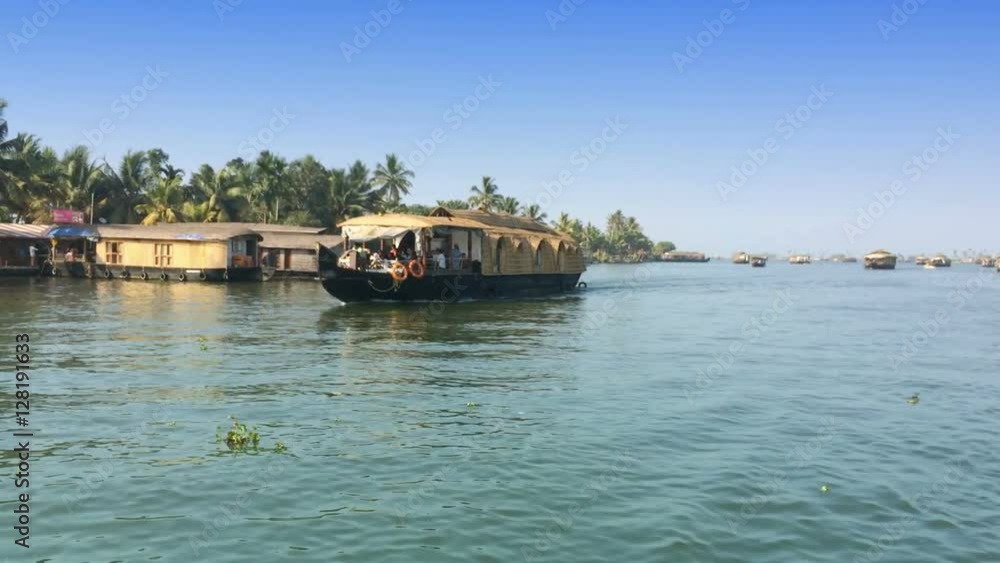 India. Houseboat on Kerala backwaters India. Houseboat on Kerala backwaters