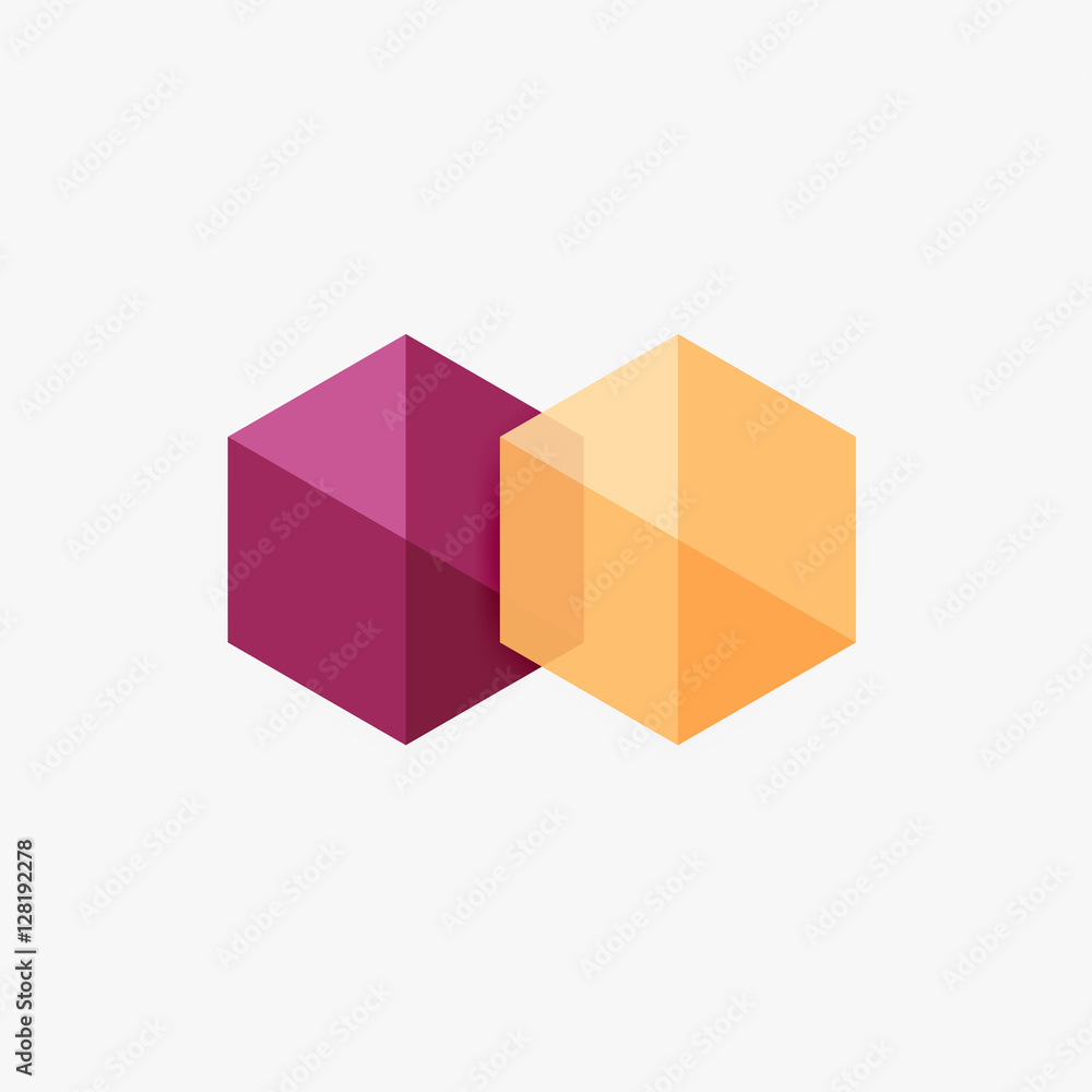 Fototapeta premium Blank geometric abstract business templates, hexagon layouts
