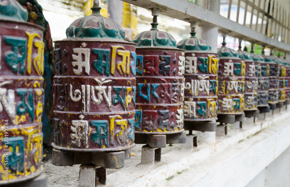 Fototapeta premium Tibetan prayer wheels