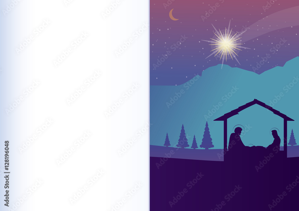 Fototapeta premium Christmas nativity scene of baby Jesus 