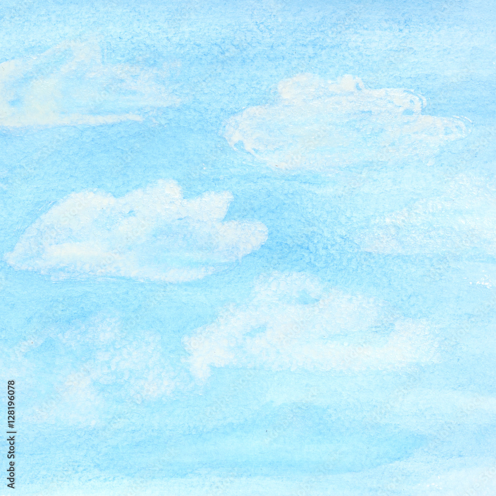 Obraz premium Watercolor sky and clouds