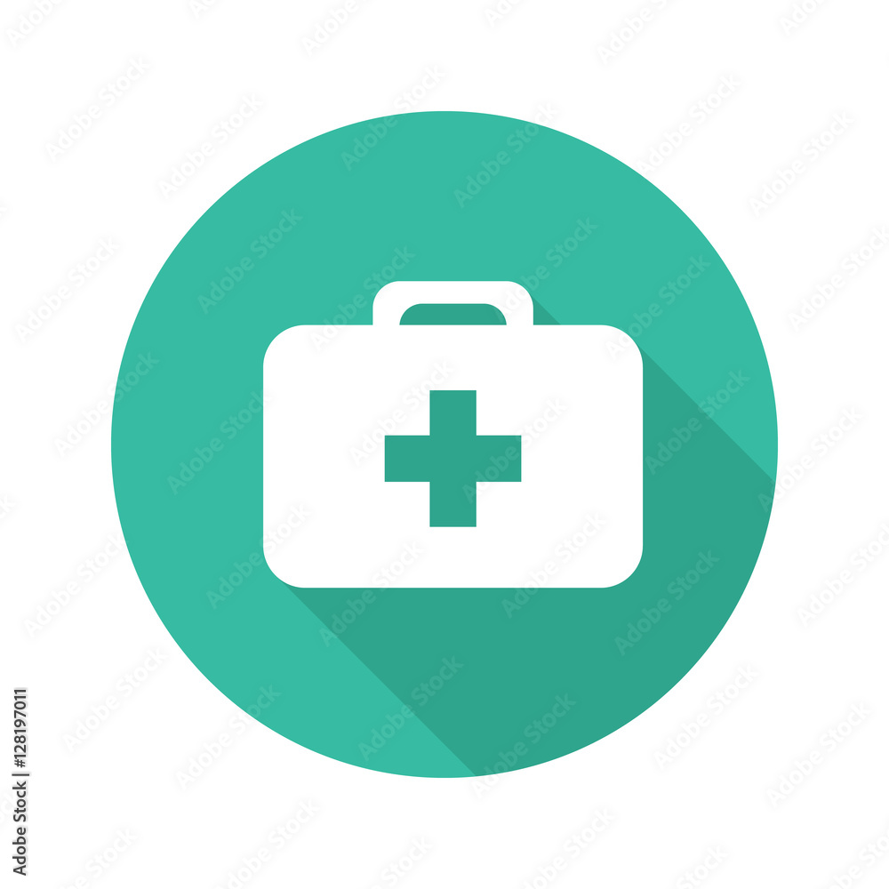 First aid kit flat design long shadow icon First aid kit flat design long shadow icon