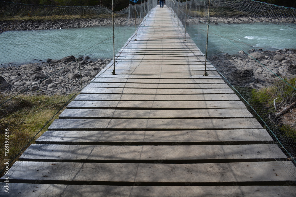 Obraz premium Hanging bridge at Patagonia Chile