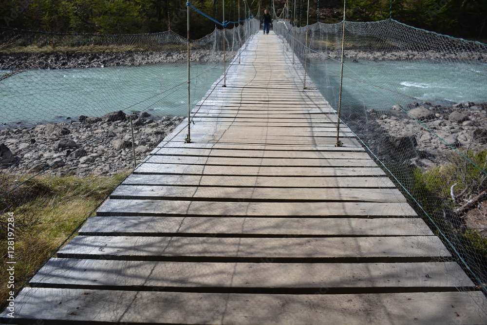 Obraz premium Hanging bridge at Patagonia Chile