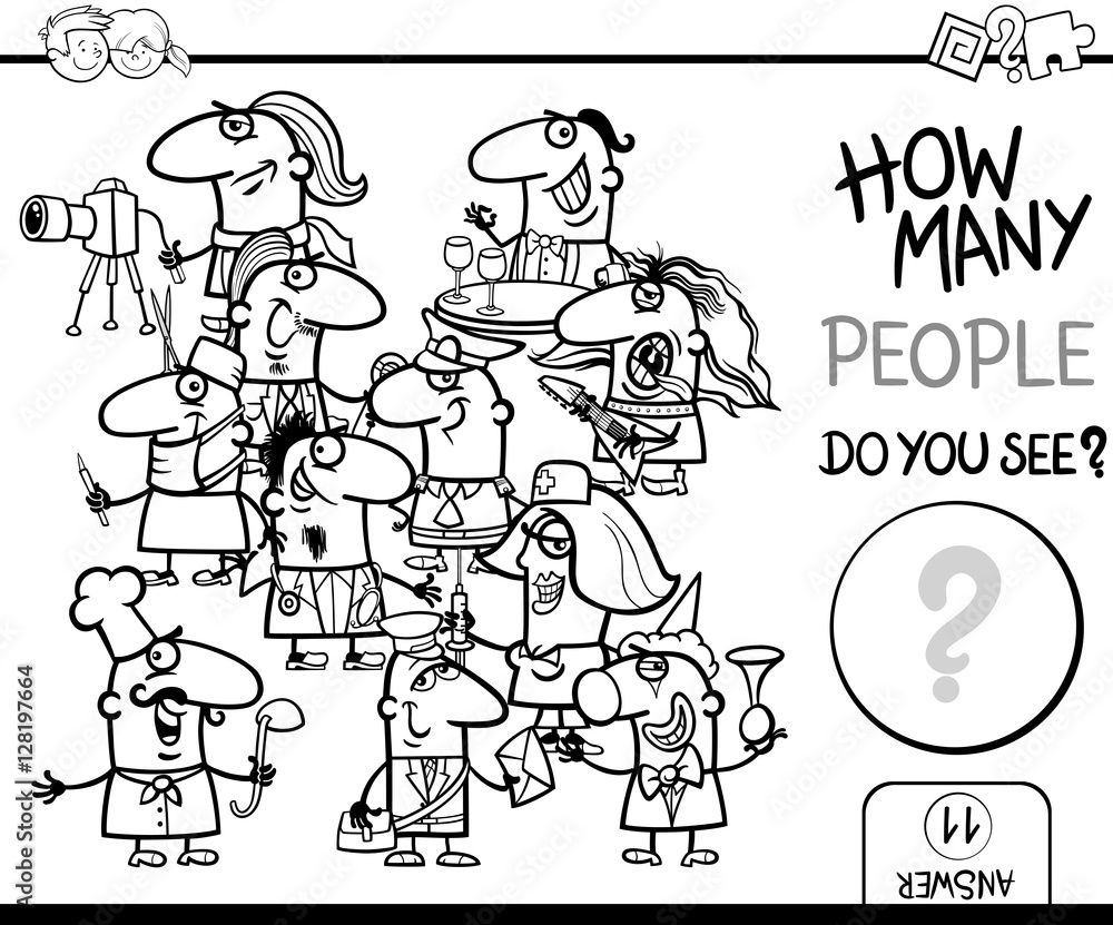 counting people coloring page counting people coloring page