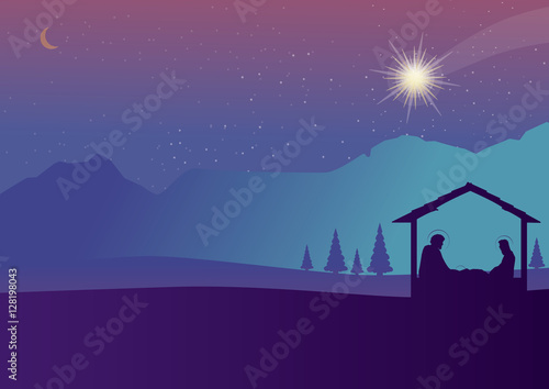 Christmas nativity scene of baby Jesus 
