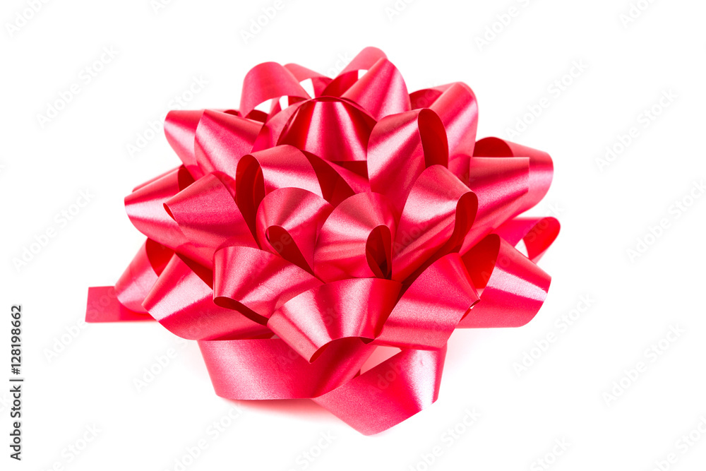 Bright red bow isolated on white background Bright red bow isolated on white background