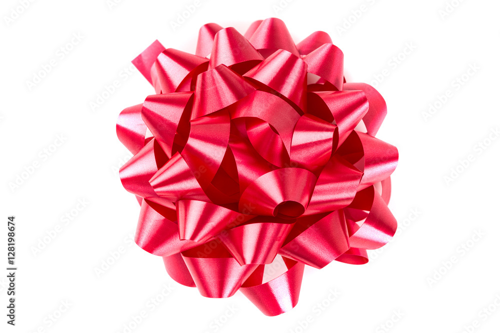 Bright red bow isolated on white background Bright red bow isolated on white background