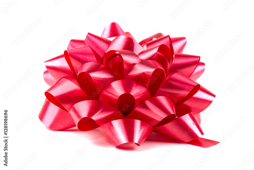 Bright red bow isolated on white background Bright red bow isolated on white background