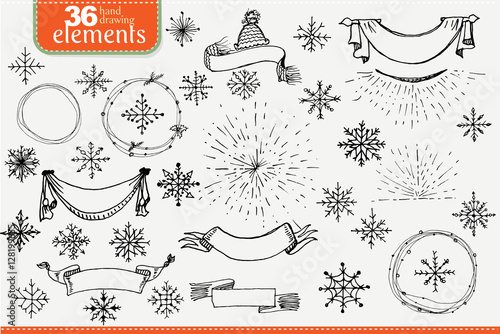 set of christmas designer's elements.