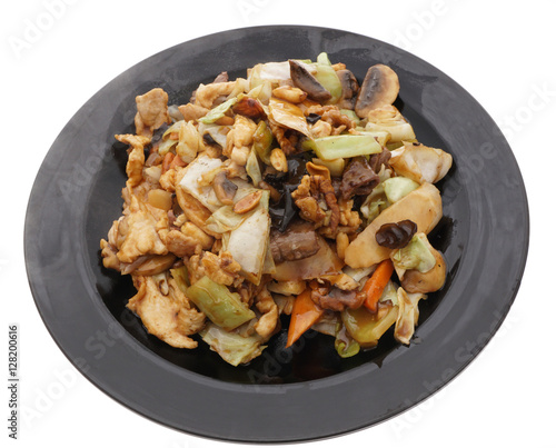 Chinese food. Chicken pork and veal with vegetables