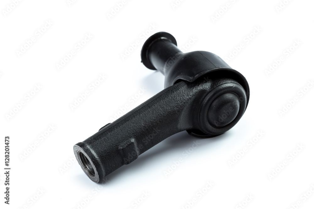 Automobile steering rod tip isolated on a white background Automobile steering rod tip isolated on a white background