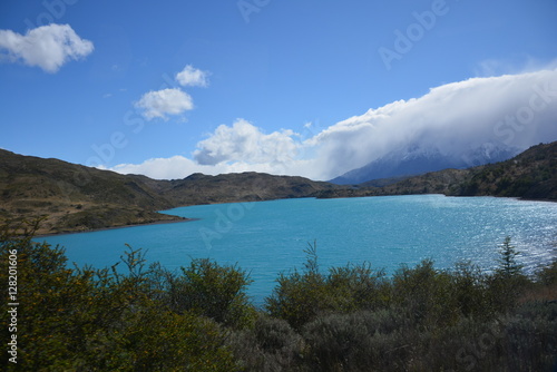 Landscape of volcano,Glacier and lake in Patagonia Chile © Alex