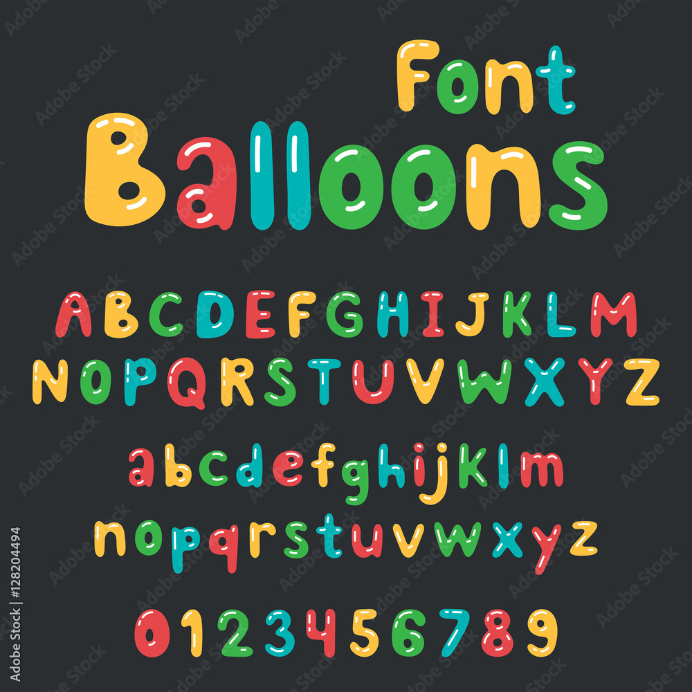 Balloons font Alphabet