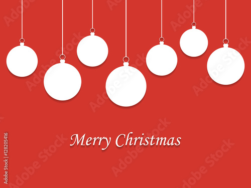 Christmas balls white silhouette. Vector