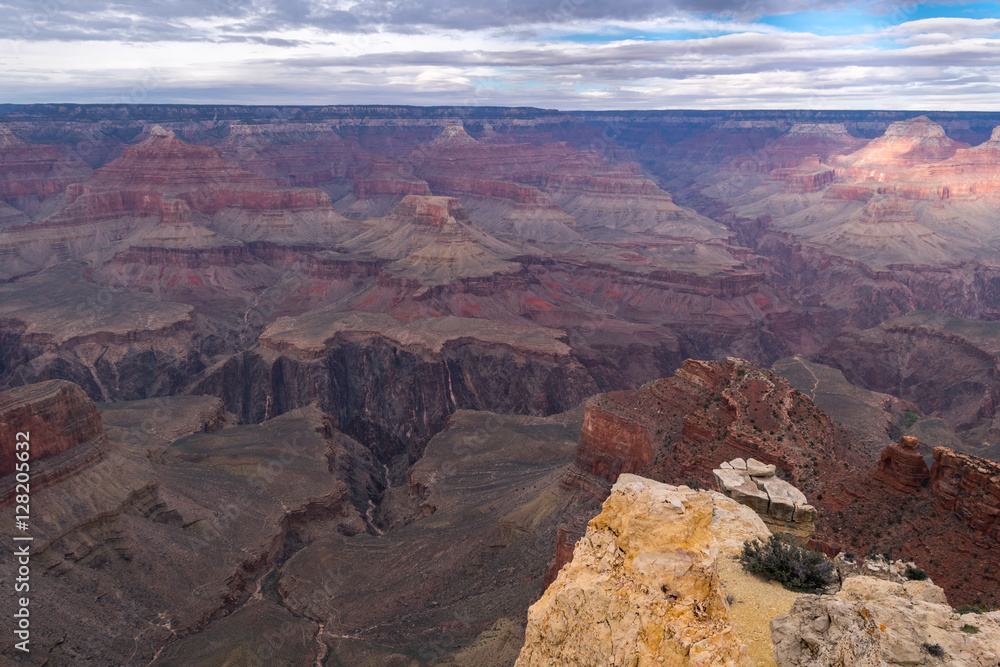 Diving into an amazing view over Grand Canyon, National Park, Colorado, USA