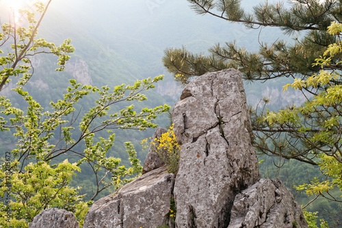 Rocky mountains in Cerna Mountains, Romania photo